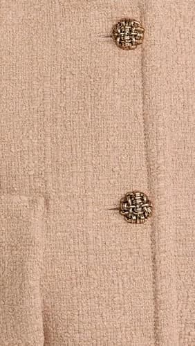 ba&sh Meredith Jacket, Camel, Size 4 | Boxy Cut with Round Neck & Jewel Buttons thumbnail 6