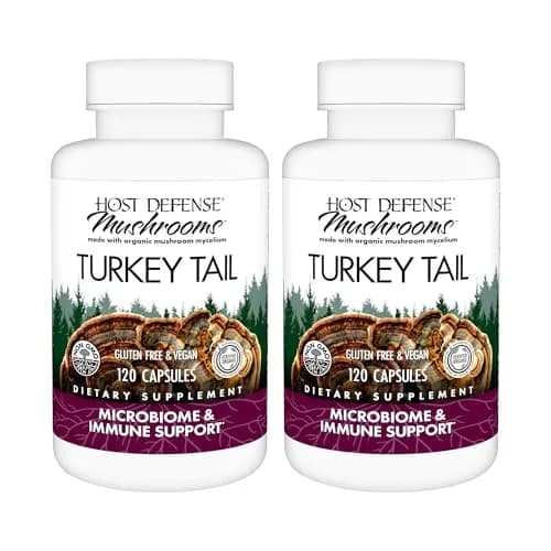 Host Defense Turkey Tail Capsules 240 Count (120 Ct Each) | Immune & Digestive Support thumbnail 1