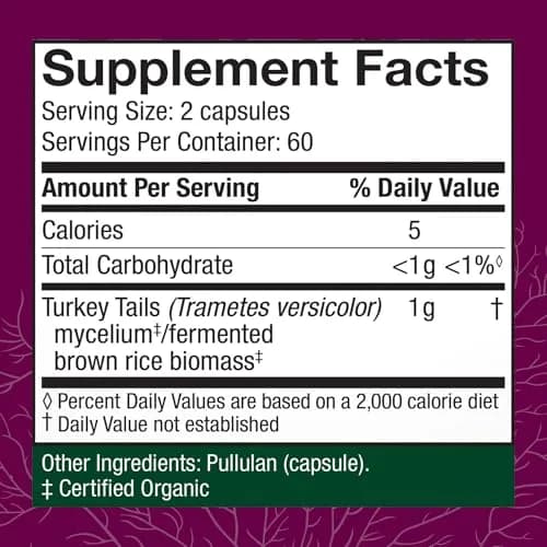 Host Defense Turkey Tail Capsules 240 Count (120 Ct Each) | Immune & Digestive Support thumbnail 2