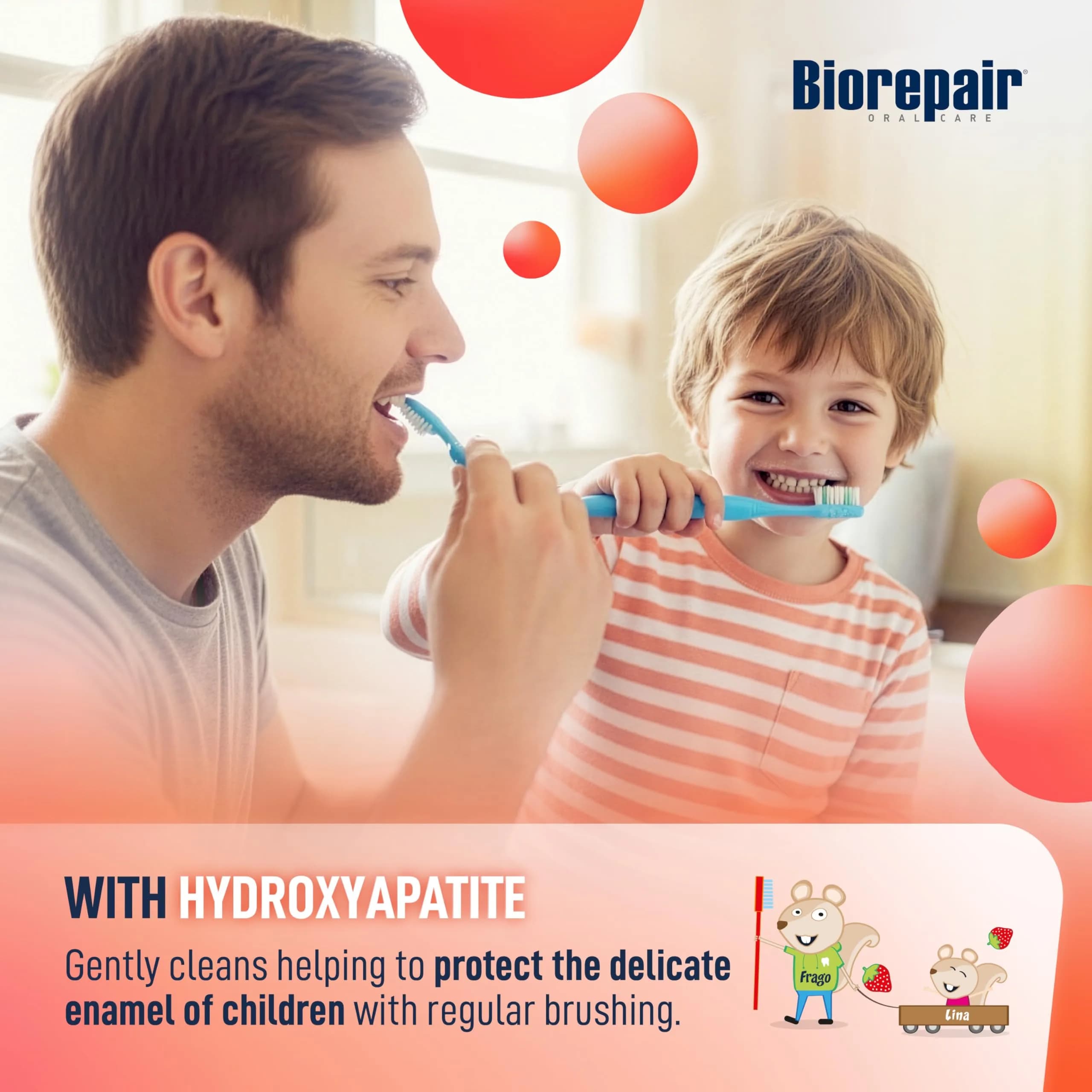 Biorepair Kids Toothpaste Strawberry 60g (2.12 Oz) | Hydroxyapatite Enamel Protection - view 3