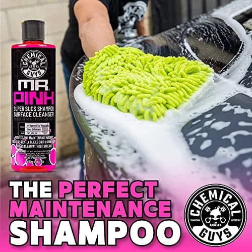Chemical Guys Mr. Pink Foaming Car Wash Soap & Chenille Mitt Kit 473ml (16 fl oz) | Scratch-Free Wash for All Surfaces thumbnail 7