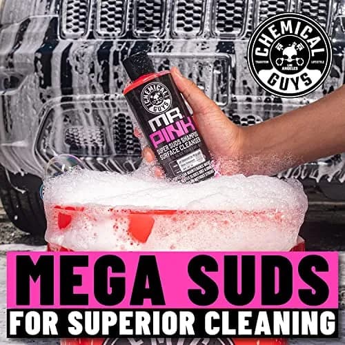 Chemical Guys Mr. Pink Foaming Car Wash Soap & Chenille Mitt Kit 473ml (16 fl oz) | Scratch-Free Wash for All Surfaces thumbnail 2