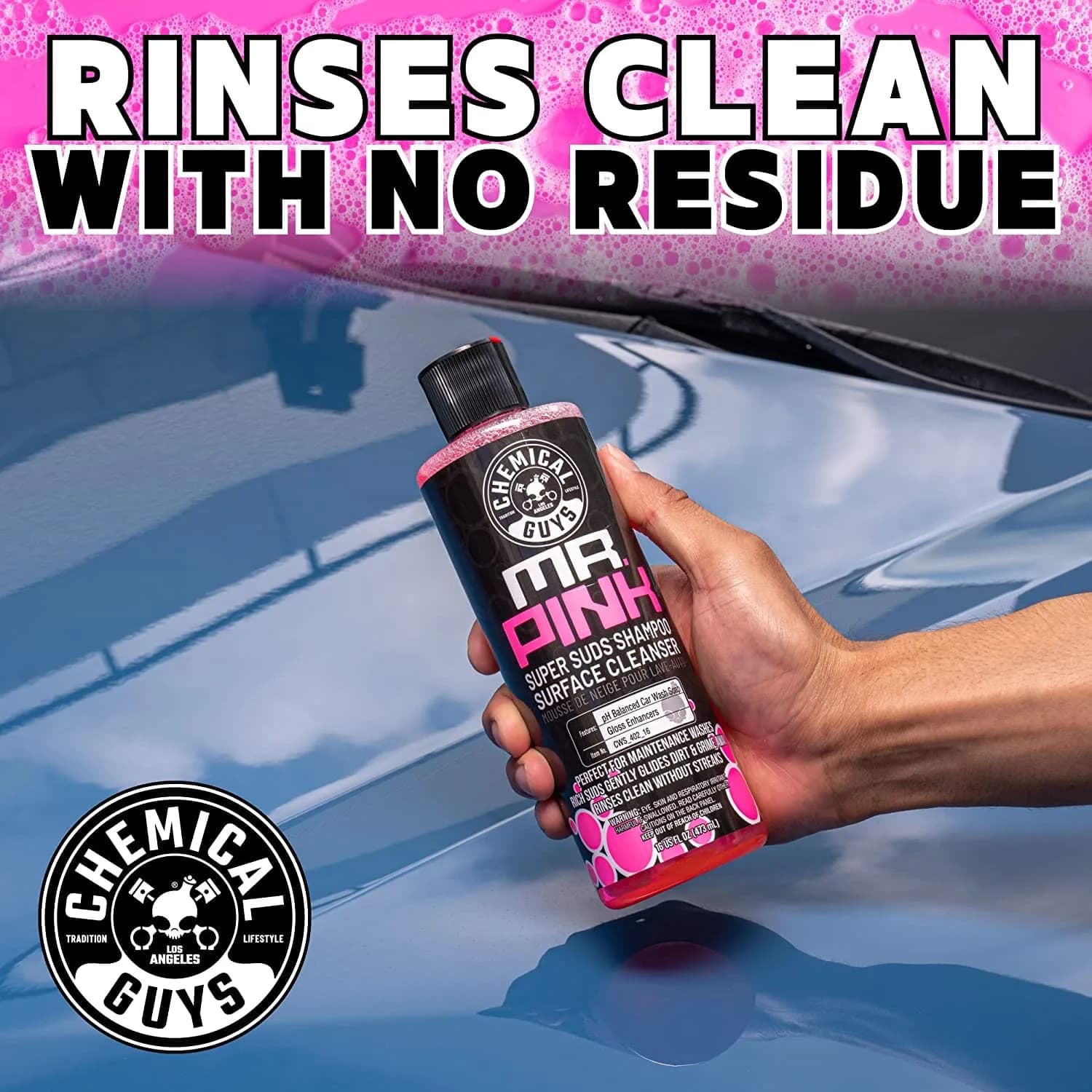 Chemical Guys Mr. Pink Foaming Car Wash Soap & Chenille Mitt Kit 473ml (16 fl oz) | Scratch-Free Wash for All Surfaces - view 4