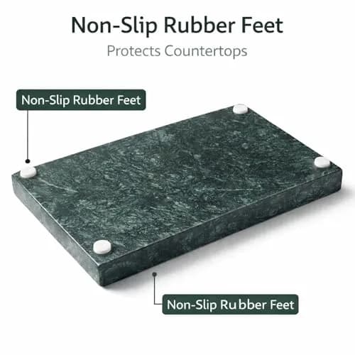 KC KULLICRAFT Natural Green Marble Tray 30cm (12" x 8") | Solid Stone Organizer for Kitchen & Bath thumbnail 5