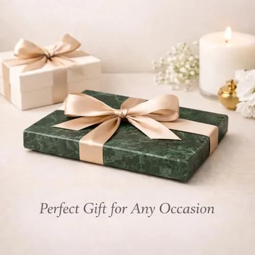 KC KULLICRAFT Natural Green Marble Tray 30cm (12" x 8") | Solid Stone Organizer for Kitchen & Bath thumbnail 7