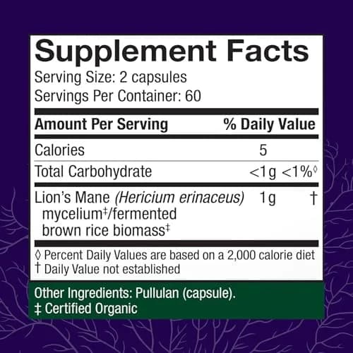 Host Defense Lion's Mane Brain & Focus Support, 240 (2 Units of 120 Ct) | Vegan Mushroom Supplement for Memory & Clarity thumbnail 2