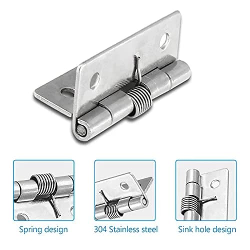 Luomorgo Self Closing Spring Hinges 50mm (2 Inch) 304 Stainless Steel | Pack of 8 Cabinet Door Hinges thumbnail 5