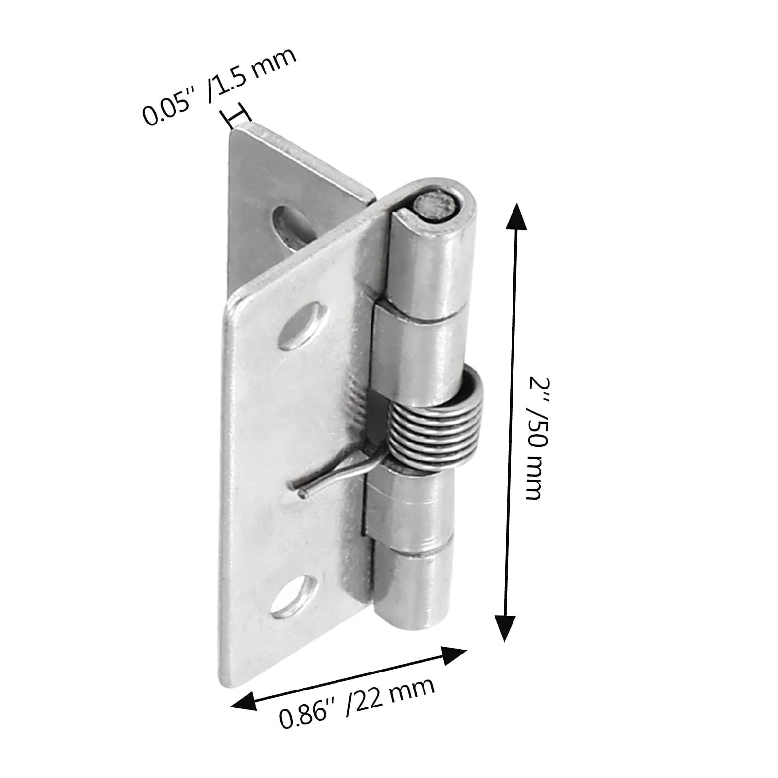 Luomorgo Self Closing Spring Hinges 50mm (2 Inch) 304 Stainless Steel | Pack of 8 Cabinet Door Hinges - view 2