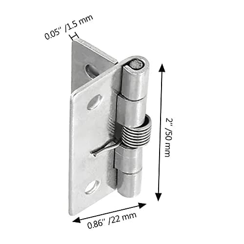 Luomorgo Self Closing Spring Hinges 50mm (2 Inch) 304 Stainless Steel | Pack of 8 Cabinet Door Hinges thumbnail 2