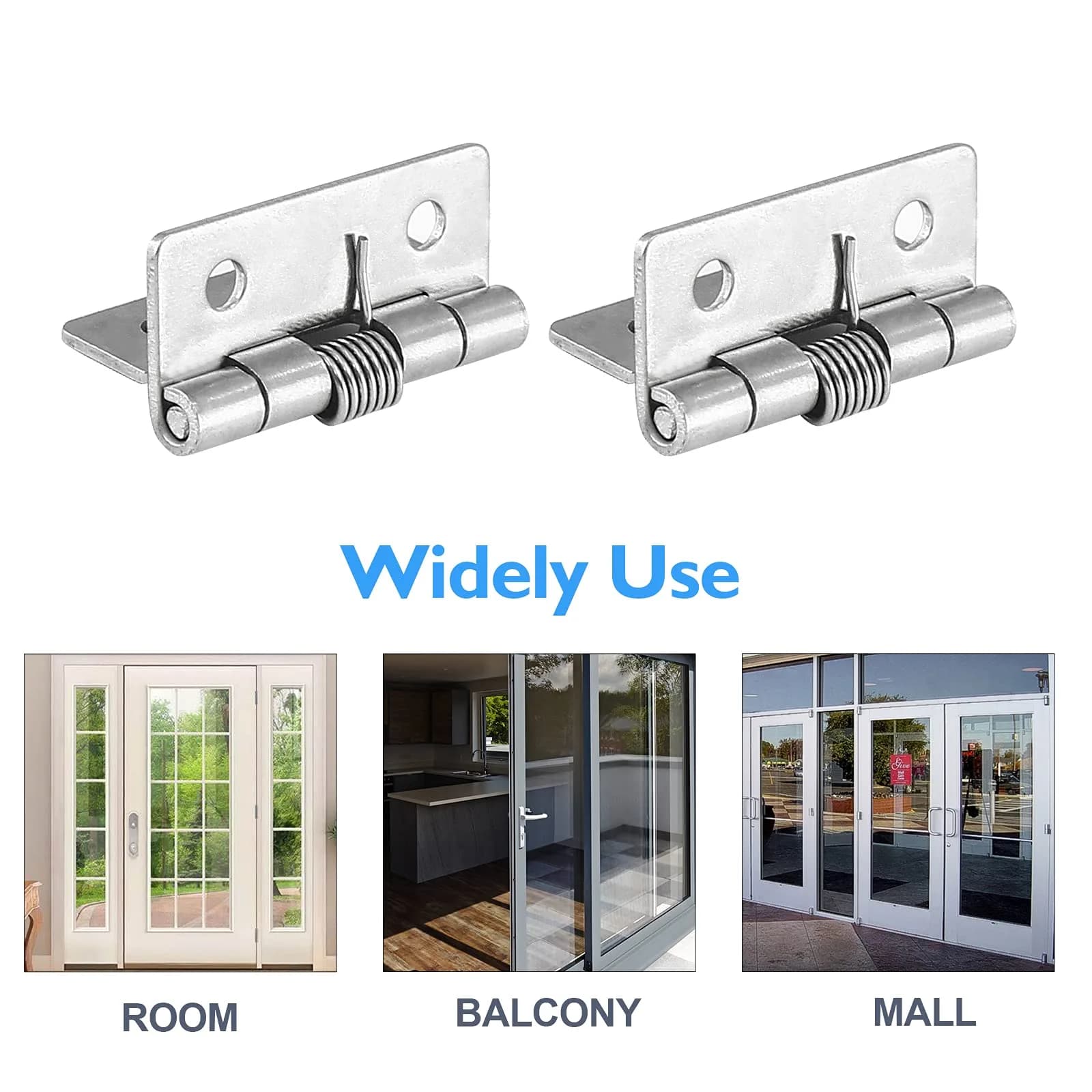Luomorgo Spring Loaded Cabinet Hinges 40mm (1.57 Inch) Stainless Steel Self Closing | Pack of 8 Hinges with Screws - view 7