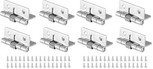 Luomorgo Spring Loaded Cabinet Hinges 40mm (1.57 Inch) Stainless Steel Self Closing | Pack of 8 Hinges with Screws thumbnail 1