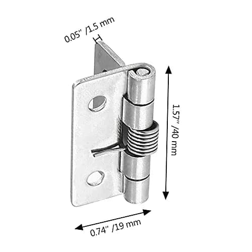 Luomorgo Spring Loaded Cabinet Hinges 40mm (1.57 Inch) Stainless Steel Self Closing | Pack of 8 Hinges with Screws thumbnail 2