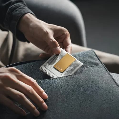 VULKIT Money Clip 2-Pack Golden Stainless Steel Cash Holder | Slim & Lightweight EDC Accessories thumbnail 5