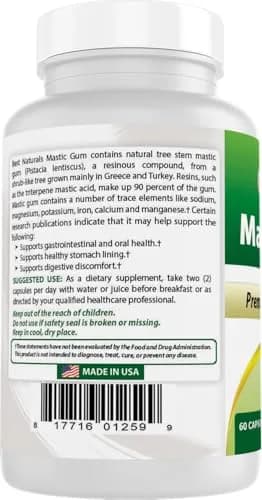 Best Naturals Mastic Gum 500 mg 120 Capsules (Pack of 2) | Supports Gastrointestinal and Oral Health thumbnail 7