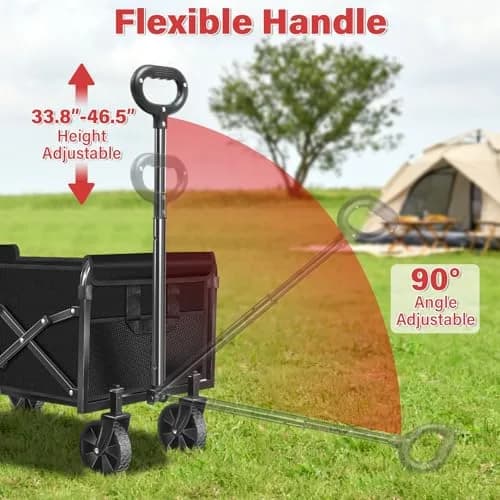 Exovyn Heavy Duty Collapsible Utility Wagon Cart 360 Lbs | Portable Garden & Beach Trolley thumbnail 5