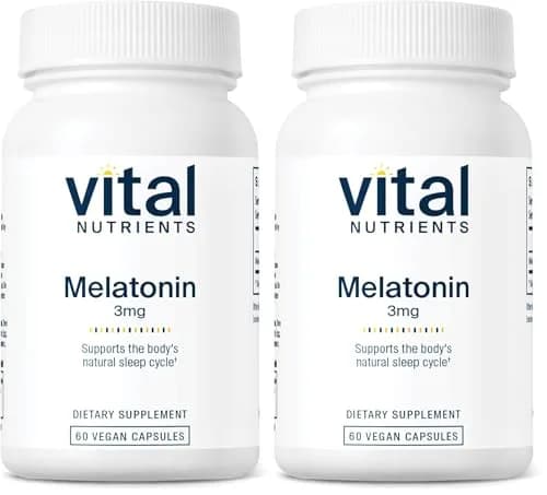 Vital Nutrients Melatonin 3mg | Vegan | Low-Dose Sleep Support Capsules (60 Count Pack of 2) for Natural Sleep thumbnail 1