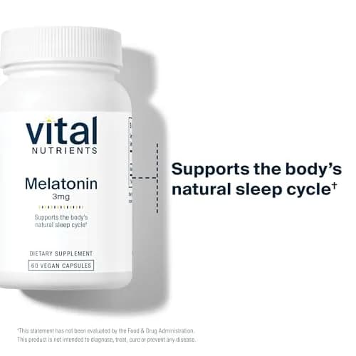 Vital Nutrients Melatonin 3mg | Vegan | Low-Dose Sleep Support Capsules (60 Count Pack of 2) for Natural Sleep thumbnail 6