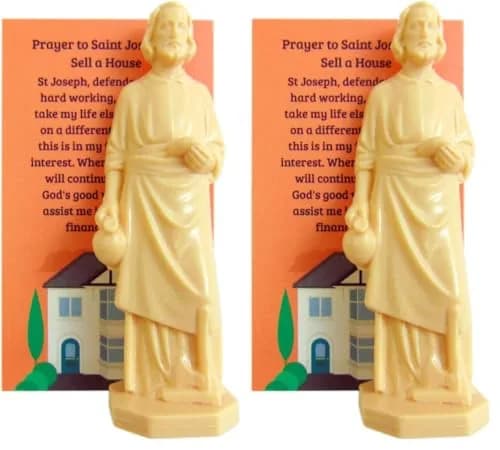 Westmon Works St Joseph Statue for Selling Homes with House Prayer Complete Set (Pack of 2) | 7.6 cm (3 inch) Religious Figurine thumbnail 1