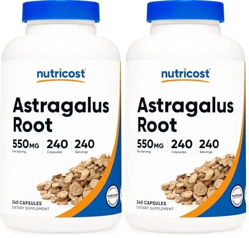 Nutricost Astragalus Capsules 550mg 240 Count (Pack of 2) | Vegetarian Herbal Supplement thumbnail 1