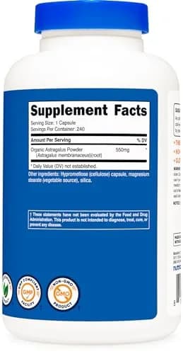 Nutricost Astragalus Capsules 550mg 240 Count (Pack of 2) | Vegetarian Herbal Supplement thumbnail 4