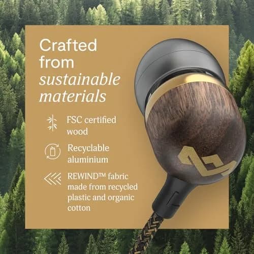 House of Marley Smile Jamaica USB-C Wired Earbuds with Microphone, 9.2mm Driver | Plug-and-Play Audio for Modern Devices thumbnail 5