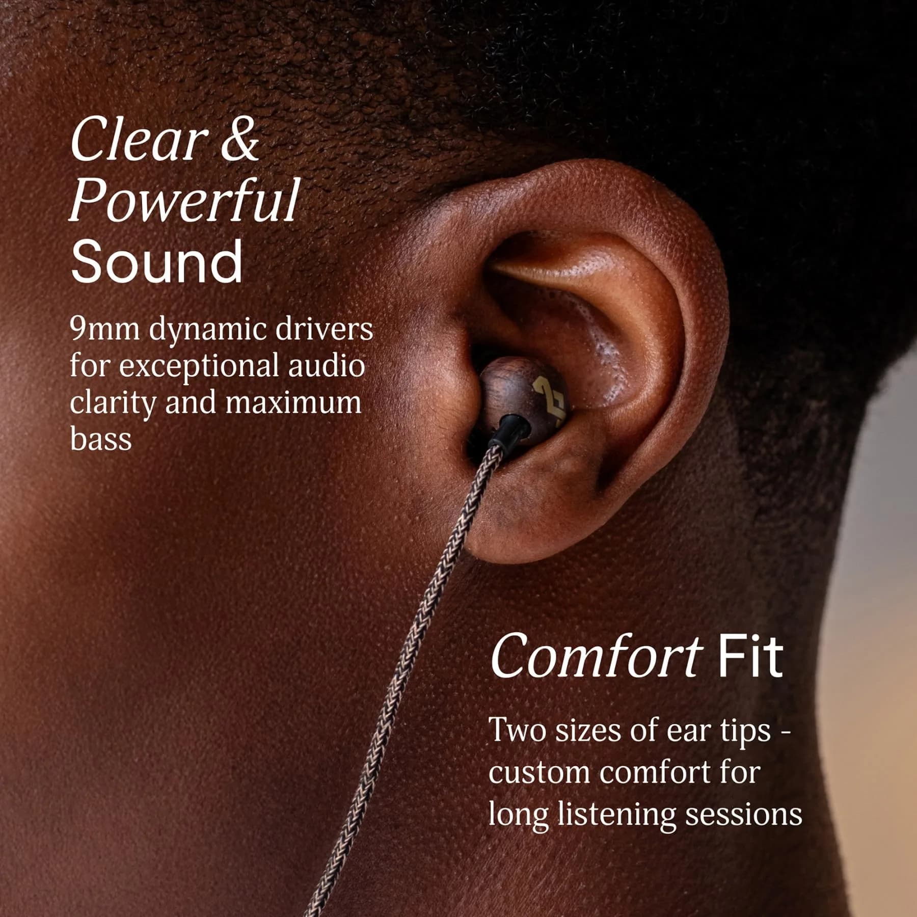 House of Marley Smile Jamaica USB-C Wired Earbuds with Microphone, 9.2mm Driver | Plug-and-Play Audio for Modern Devices - view 4