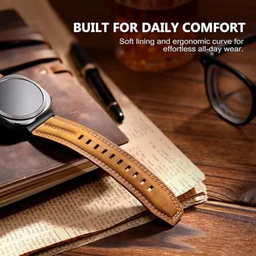 Tlselt Leather Band for Samsung Galaxy Watch Ultra 2/Ultra 47mm | Vintage Rugged Style, All-Day Comfort, Gift-Ready thumbnail 4