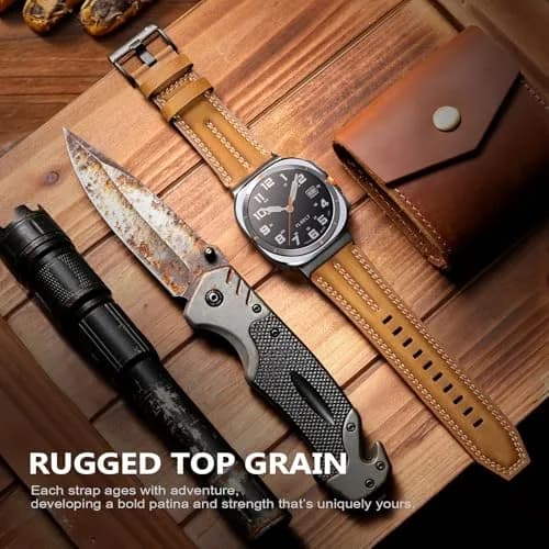 Tlselt Leather Band for Samsung Galaxy Watch Ultra 2/Ultra 47mm | Vintage Rugged Style, All-Day Comfort, Gift-Ready thumbnail 6
