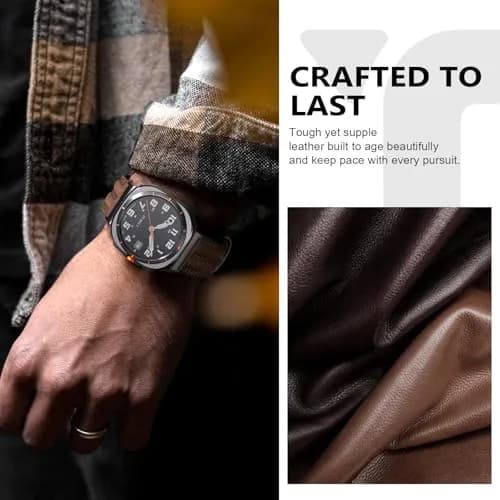 Tlselt Leather Band for Samsung Galaxy Watch Ultra 2/Ultra 47mm | Vintage Rugged Style, All-Day Comfort (70-120 chars) thumbnail 5