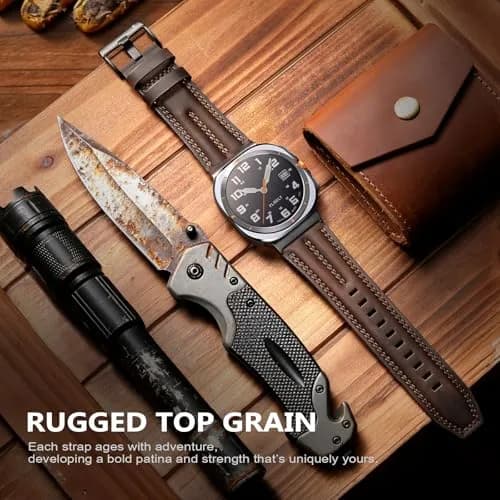 Tlselt Leather Band for Samsung Galaxy Watch Ultra 2/Ultra 47mm | Vintage Rugged Style, All-Day Comfort (70-120 chars) thumbnail 6