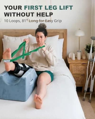 Trideer Stretching Strap with Loops for Physical Therapy, Non-Elastic | 75 inch, Polypropylene, Black, PT Style thumbnail 2