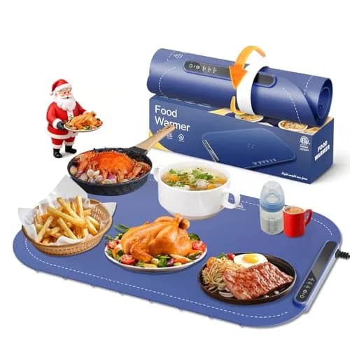 Kismile Food Warming Mat 3-Temp Blue | Rapid Full-Surface Heating & Portable thumbnail 1