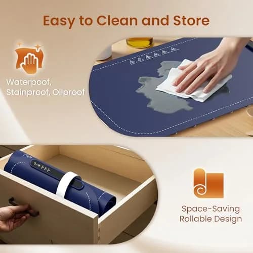 Kismile Food Warming Mat 3-Temp Blue | Rapid Full-Surface Heating & Portable thumbnail 5