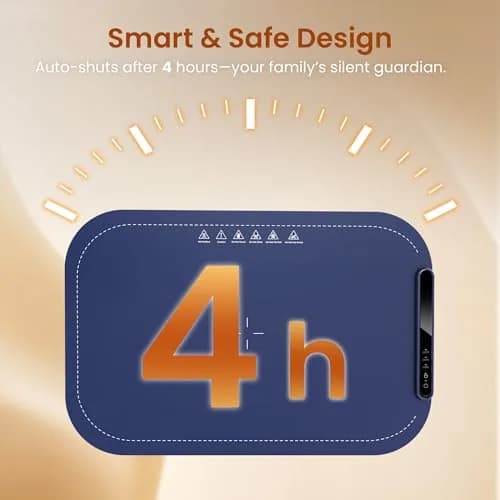 Kismile Food Warming Mat 3-Temp Blue | Rapid Full-Surface Heating & Portable thumbnail 6