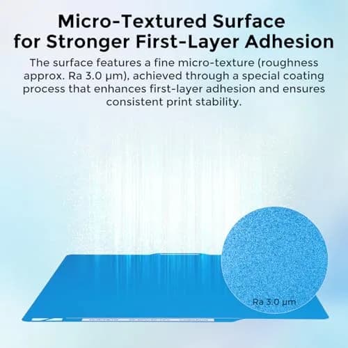 Comgrow ArcticGrip Aurora Build Plate 257x257mm | Frost Matte Blue Cold Print Surface for Bambu Lab A1/P1/X1 thumbnail 5