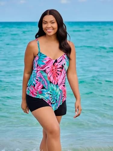Trimshaper Womens Full Tummy Control Hank Swim Romper with Removable Cups and Adjustable Straps | Flattering Fit & Support (70-120 chars) thumbnail 2