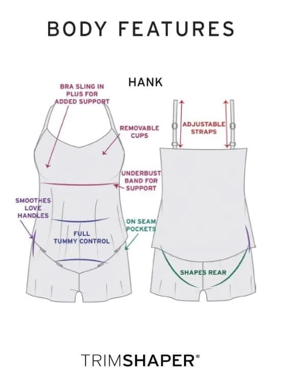 Trimshaper Womens Full Tummy Control Hank Swim Romper with Removable Cups and Adjustable Straps | Flattering Fit & Support (70-120 chars) thumbnail 3