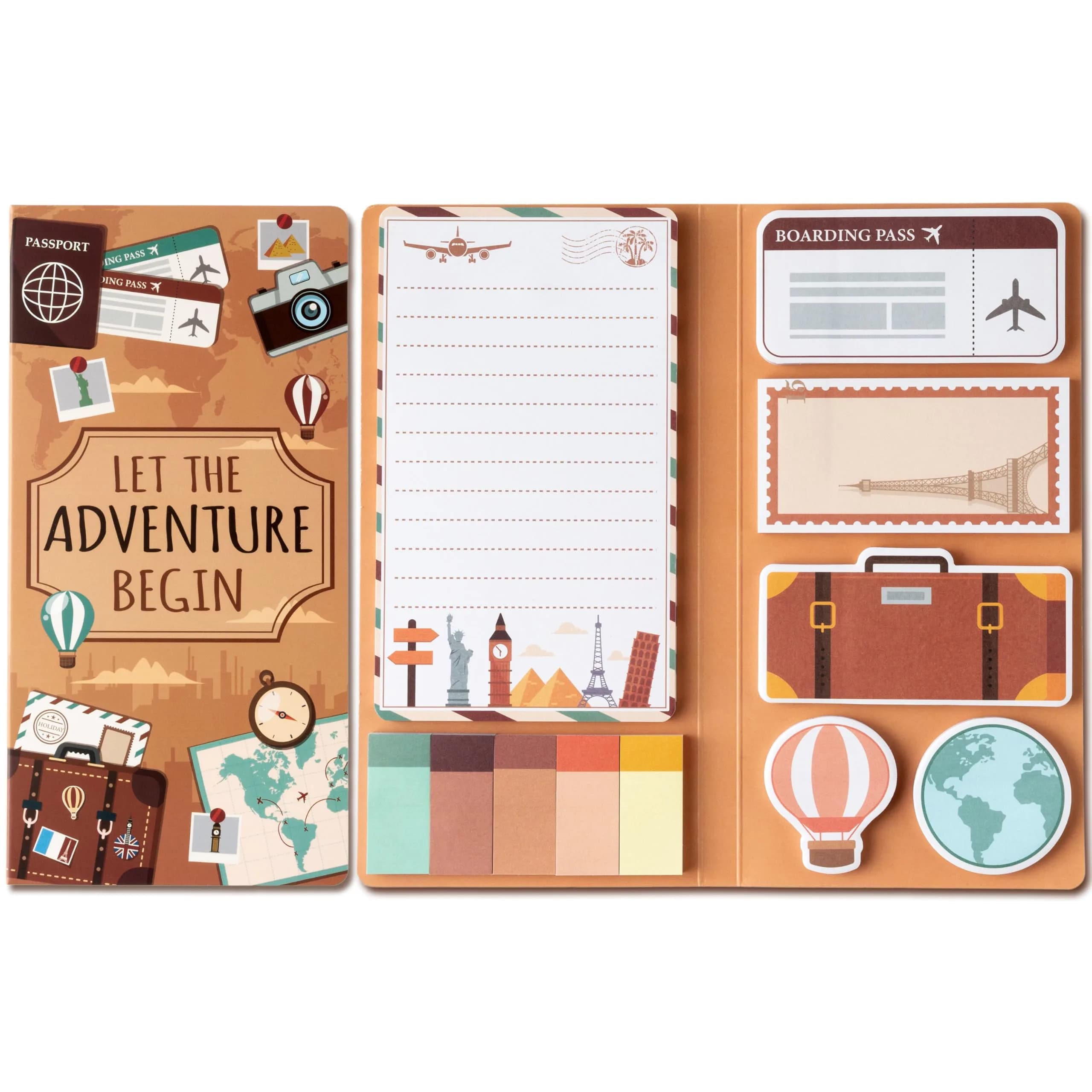 Xqumoi Let The Adventure Begin Sticky Notes Set (550 Sheets, Travel Themed) | USA Import for Indian Students & Professionals - main product image