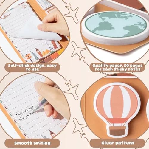 Xqumoi Let The Adventure Begin Sticky Notes Set | 550 Sheets thumbnail 4