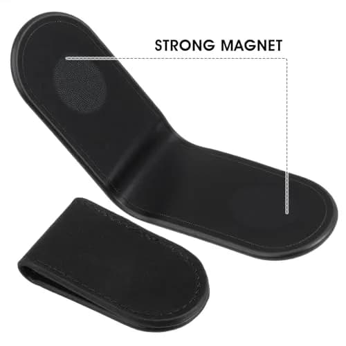 Hpmjz Slim Magnetic Money Clip Leather Business Card Holder for Men Black | Compact & Secure (70-120 chars) thumbnail 4