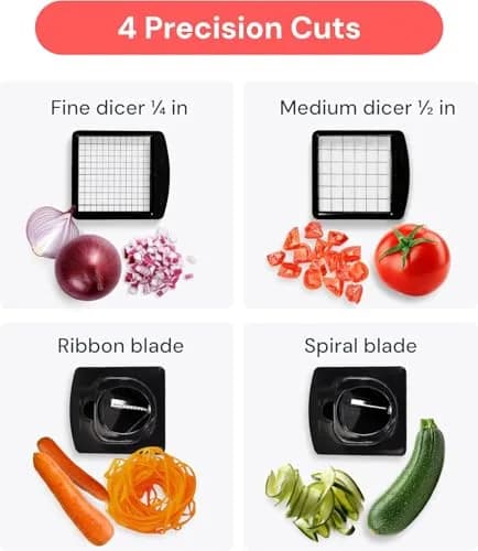 Fullstar Pro Original Vegetable Chopper & Spiralizer 1.2L (5 Cups) | Quick Kitchen Prep Tool thumbnail 4