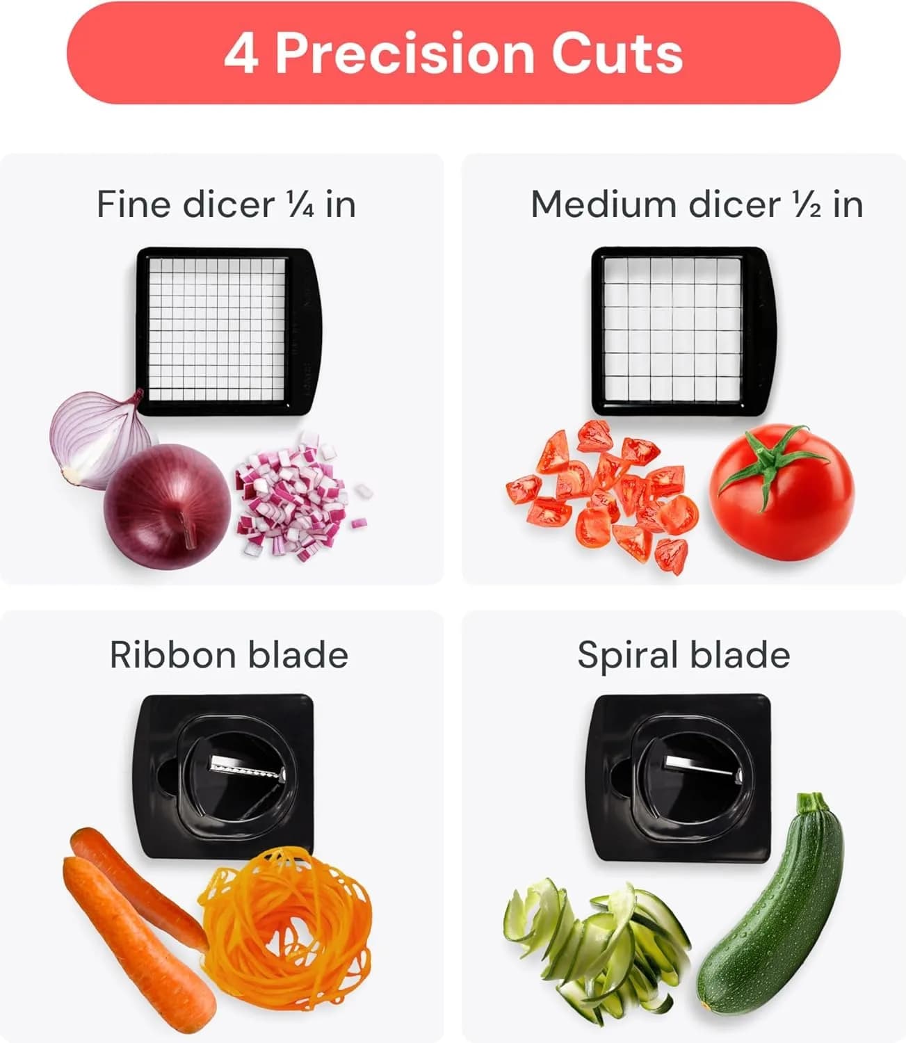 Fullstar Pro Original Vegetable Chopper & Spiralizer 1.2L (5 Cups) | Quick Kitchen Prep Tool - view 4