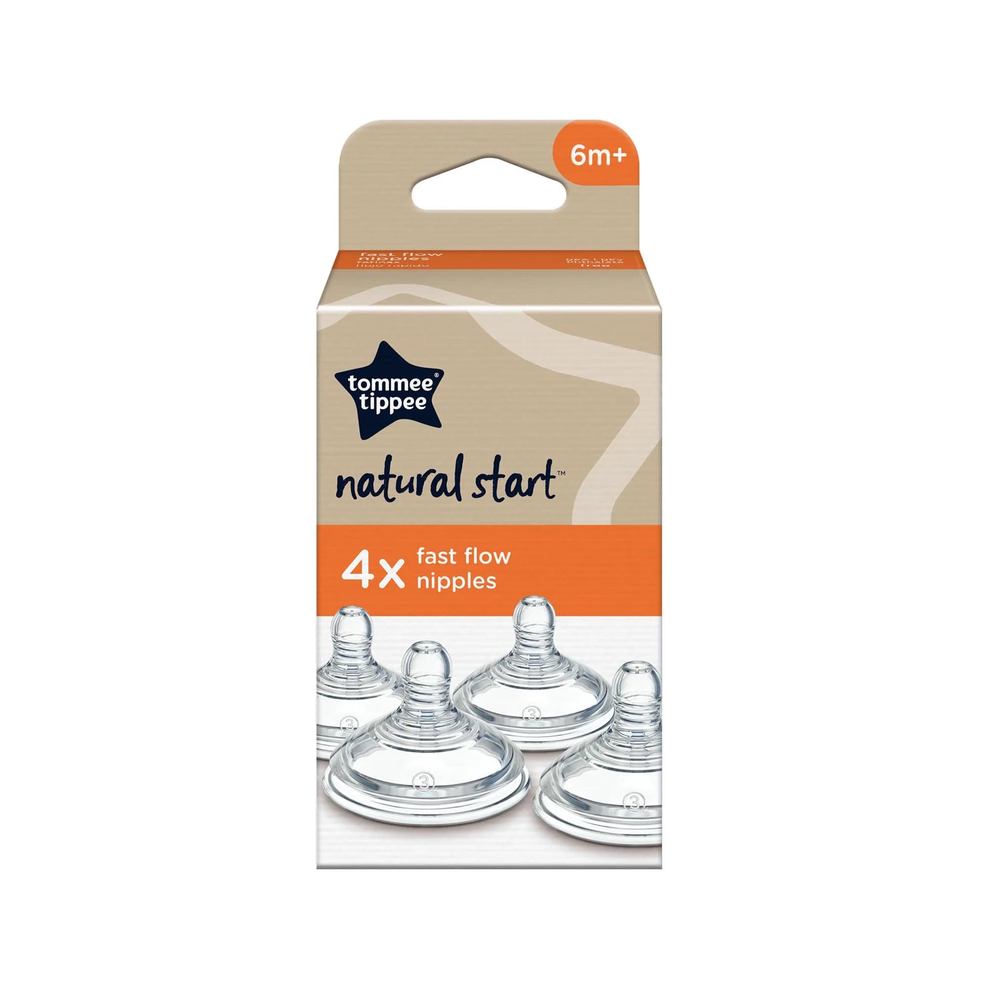 Tommee Tippee Natural Start Bottle Nipples Fast Flow 4 Count (Pack of 4) | Breast-Like Silicone for Natural Latch - view 5