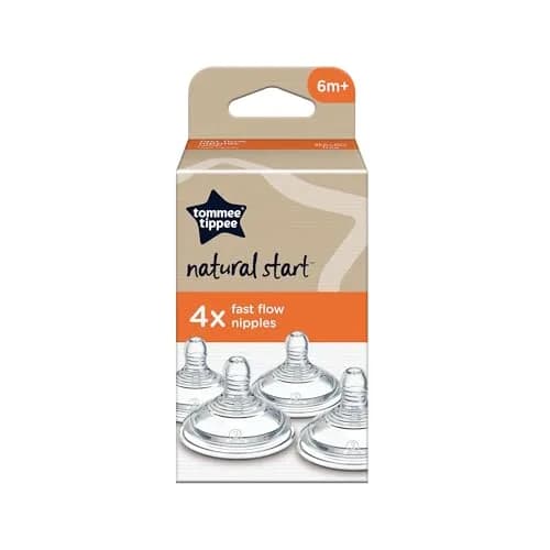 Tommee Tippee Natural Start Bottle Nipples Fast Flow 4 Count (Pack of 4) | Breast-Like Silicone for Natural Latch thumbnail 5