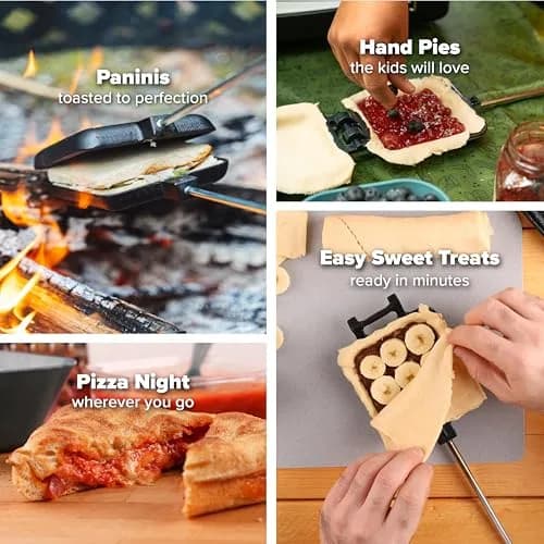 Coghlan's Cast Iron Camp Cooker - Pre-Seasoned Pie Iron Sandwich Maker with Heat-Resistant Handles thumbnail 4