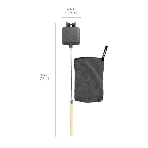 Coghlan's Cast Iron Camp Cooker - Pre-Seasoned Pie Iron Sandwich Maker with Heat-Resistant Handles thumbnail 6
