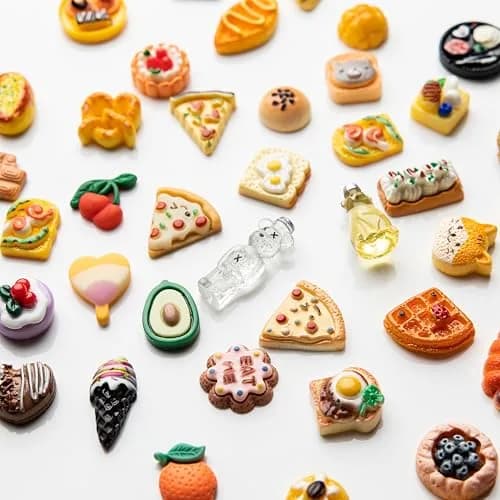 LEEXINLUU Food-Themed Mini Slime Charms Set - 45 pcs Resin Flatback DIY Decorations (10-25mm) thumbnail 5