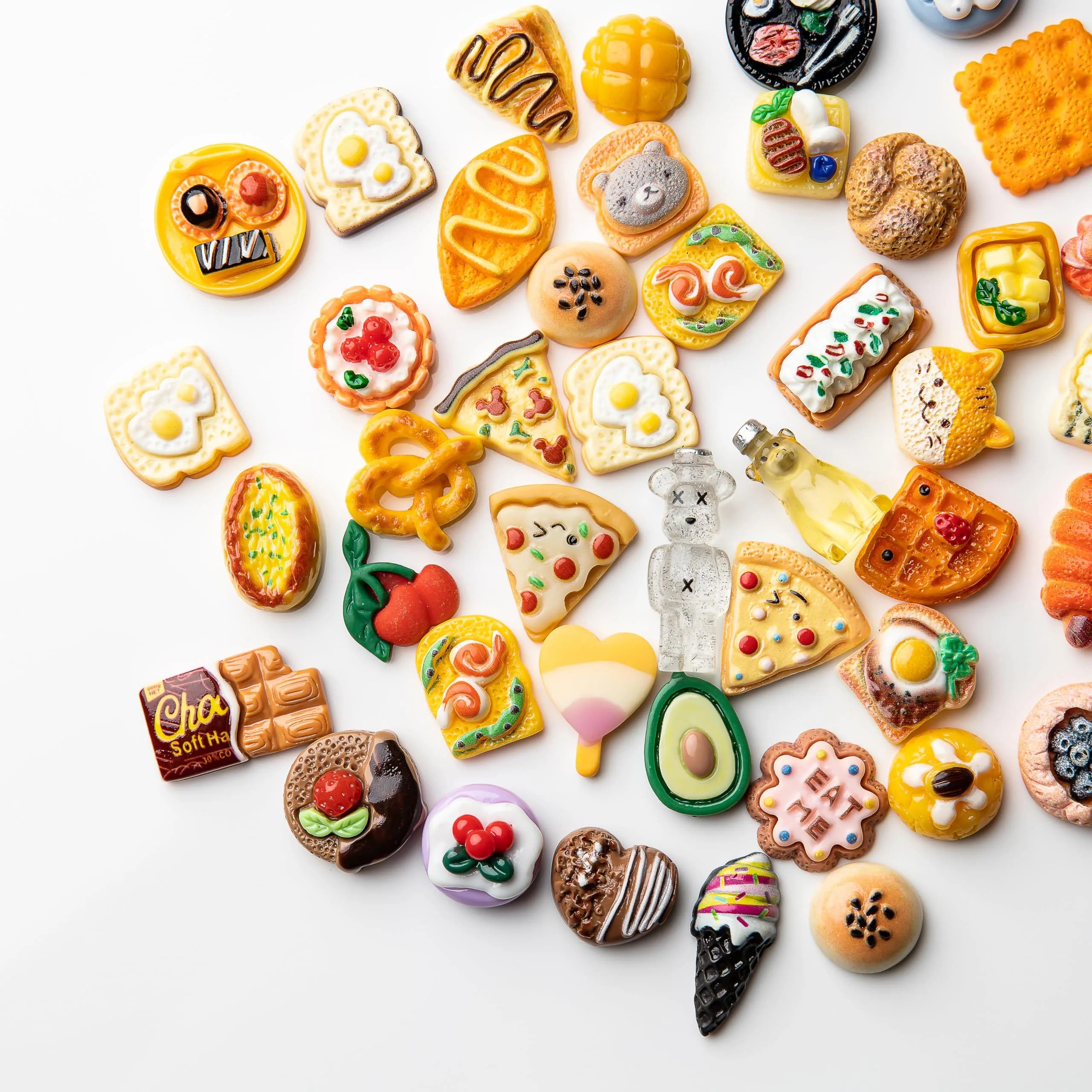 LEEXINLUU Food-Themed Mini Slime Charms Set - 45 pcs Resin Flatback DIY Decorations (10-25mm) - view 6