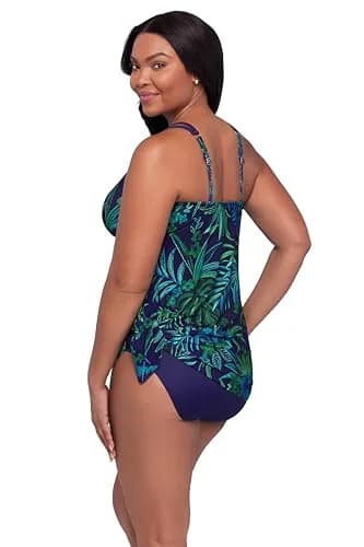 Trimshaper Womens Built-in Tummy Control Tracey Swimdress 18 | Adjustable Side Tie, Tropical Tessellation, Fitted thumbnail 2