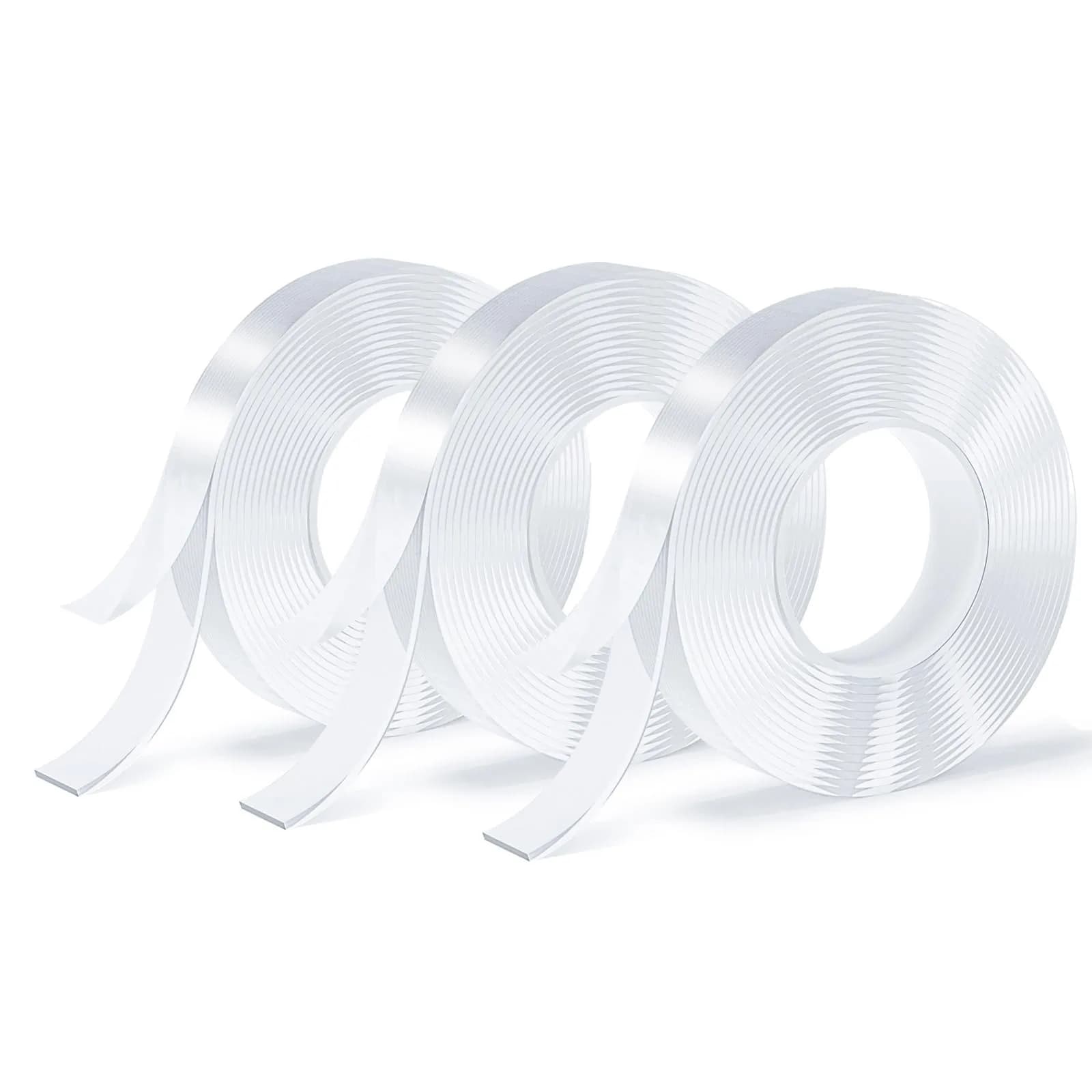 SUTOUG Double Sided Tape 9.85 ft (3 rolls, 29.5 ft total) | Strong Nano Adhesive for Home & Office - main product image